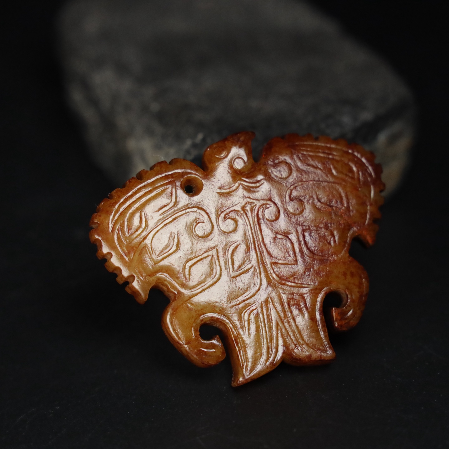 Chinese Natural Jade Carved Pendant