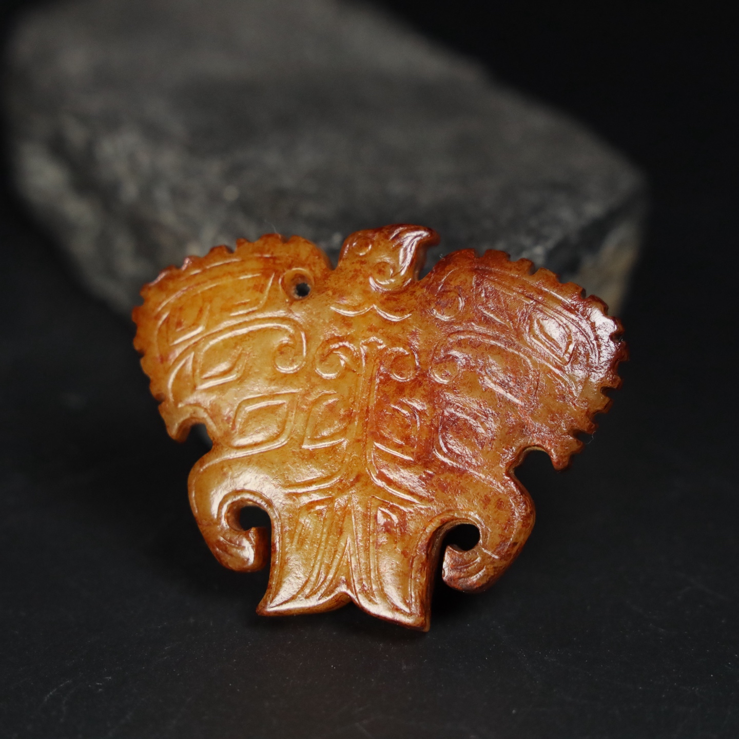 Chinese Natural Jade Carved Pendant