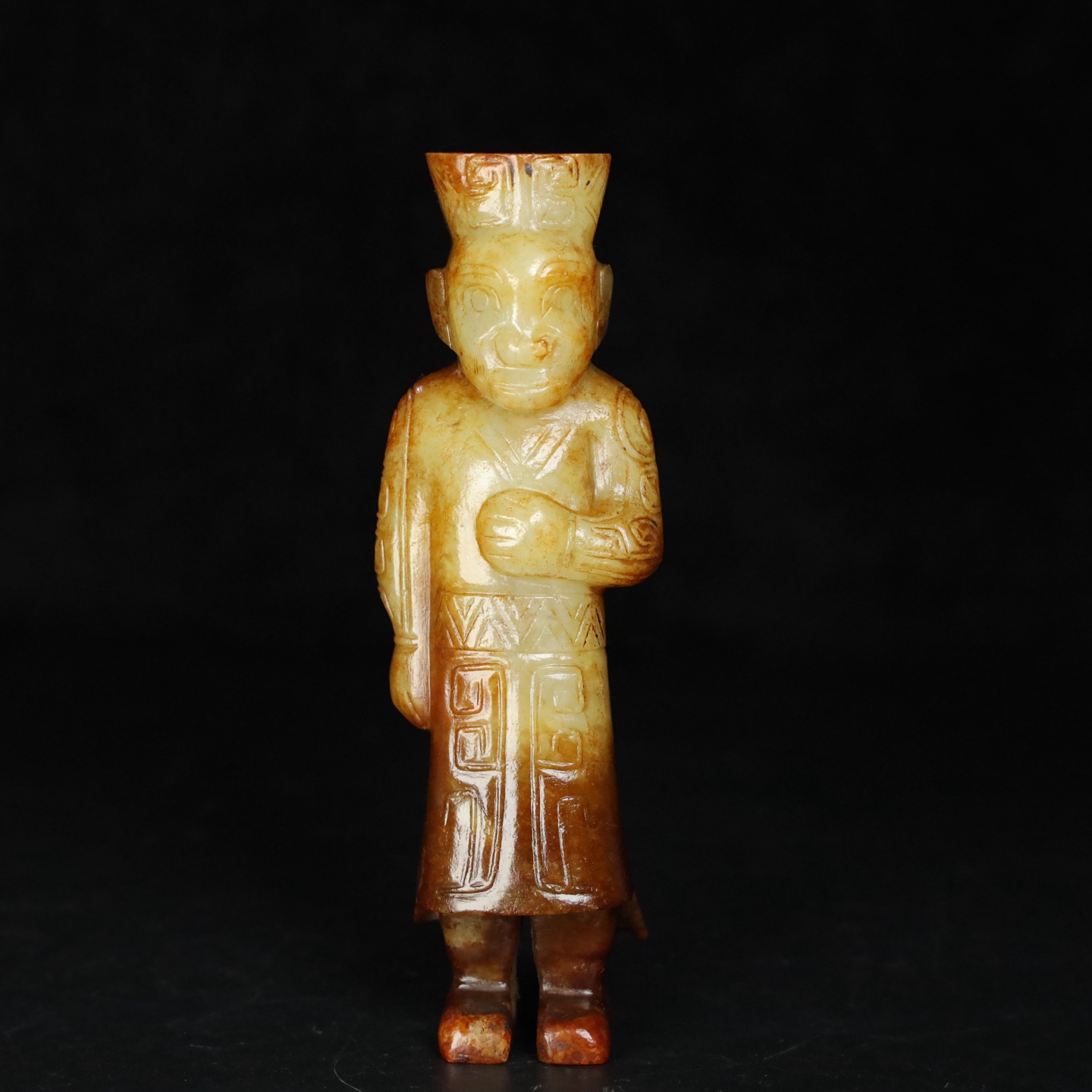Chinese Natural Jade Carved Statue
