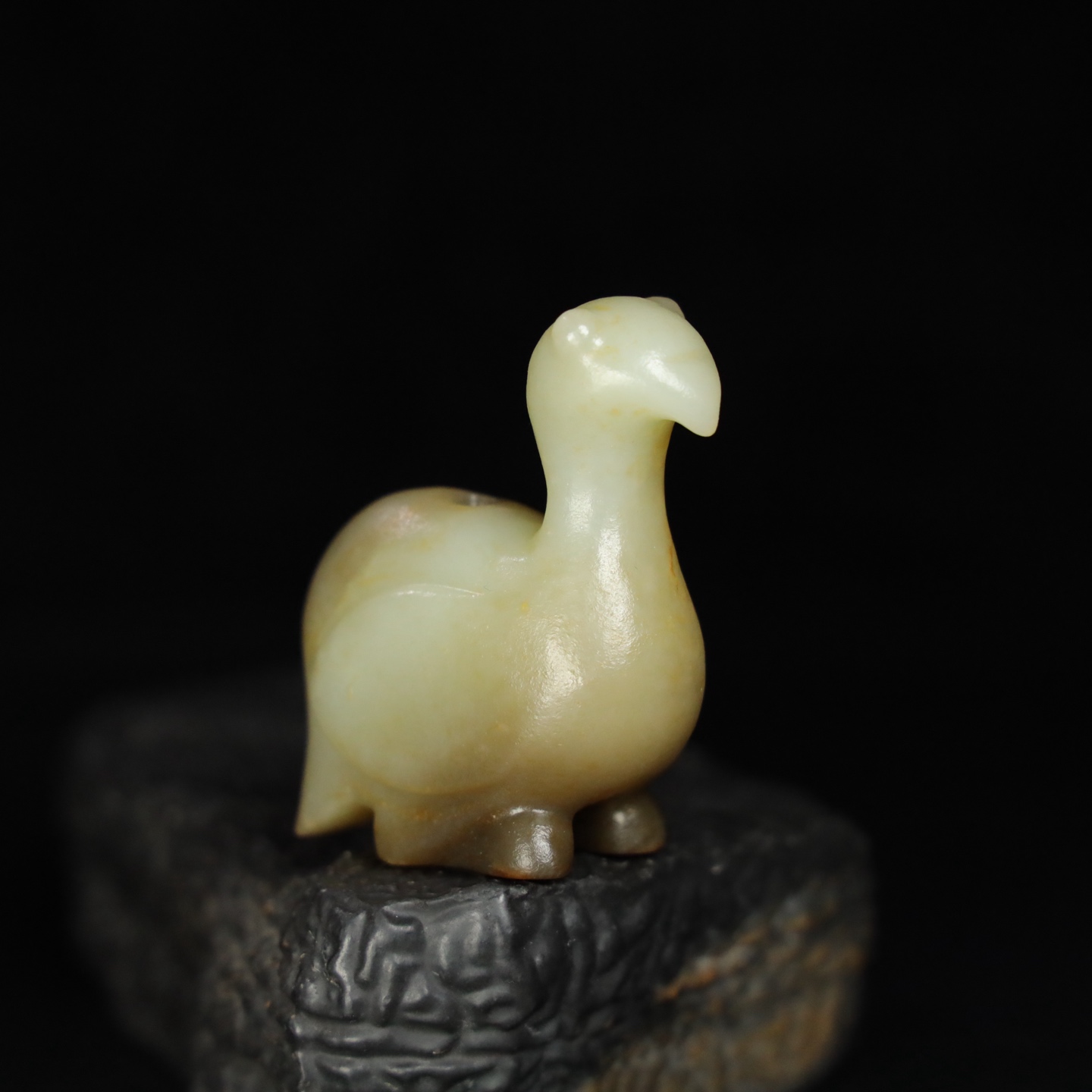 Chinese Natural Jade Carved Phoenix bird