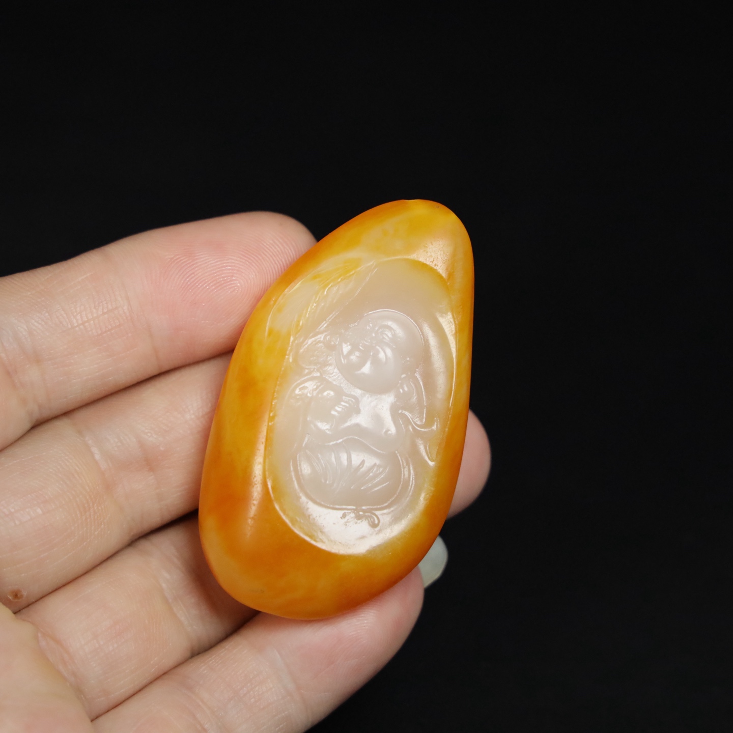 Chinese Natural Jade Carved Pendant