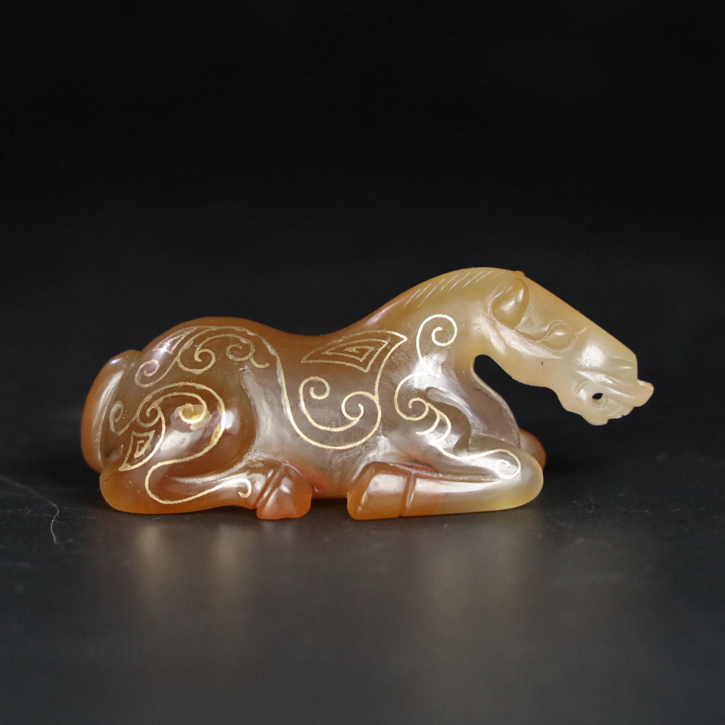 Chinese Natural Jade Carved Horse