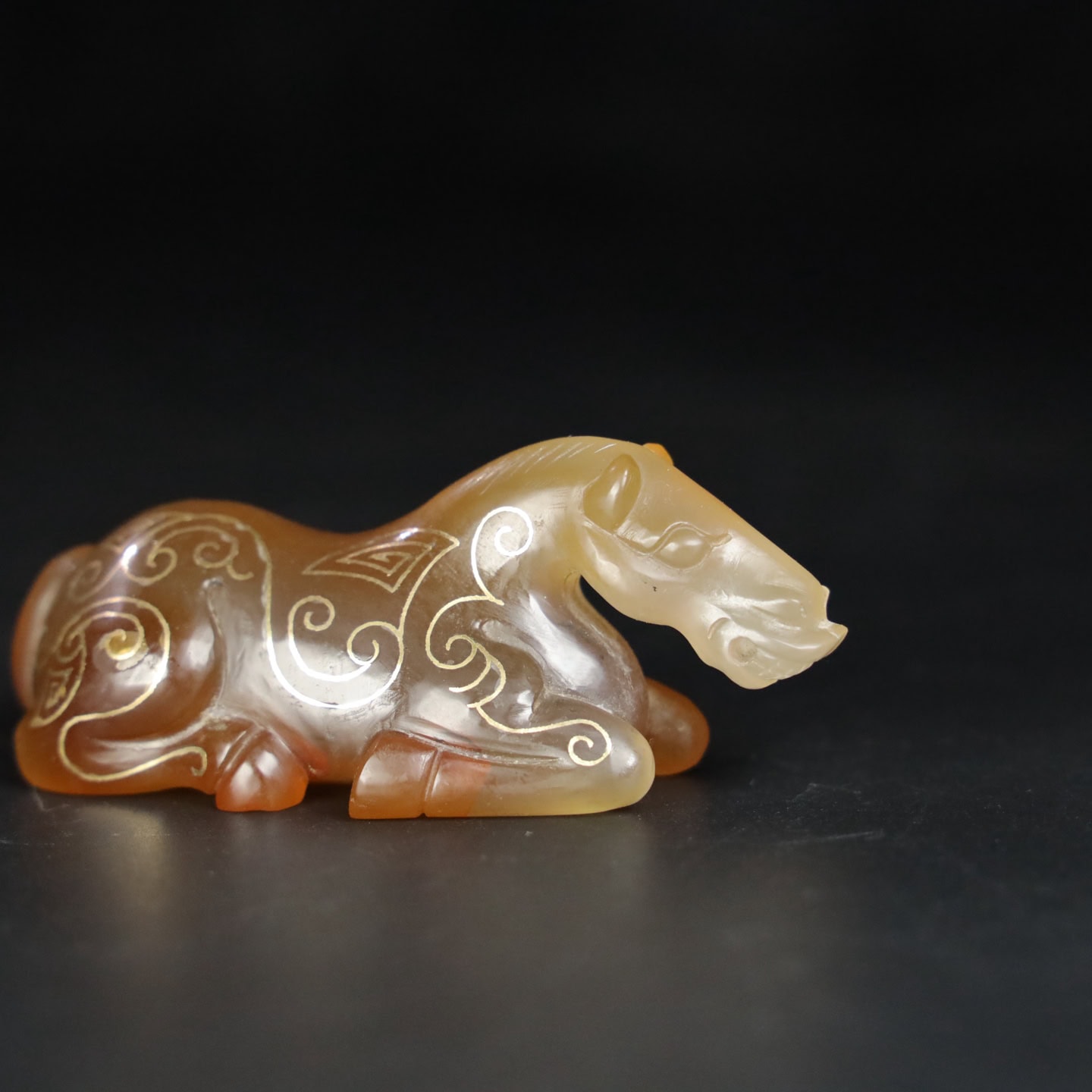 Chinese Natural Jade Carved Horse