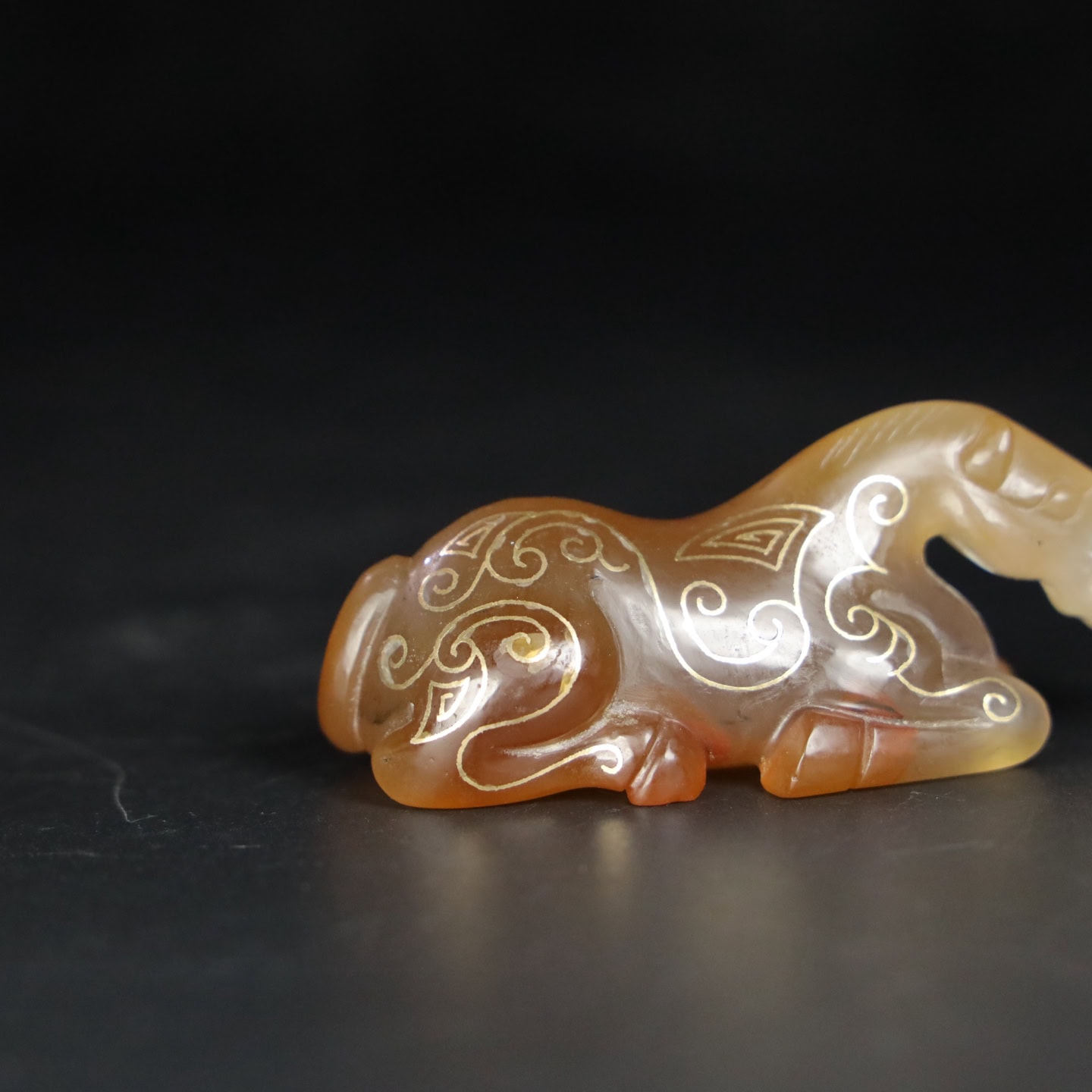 Chinese Natural Jade Carved Horse