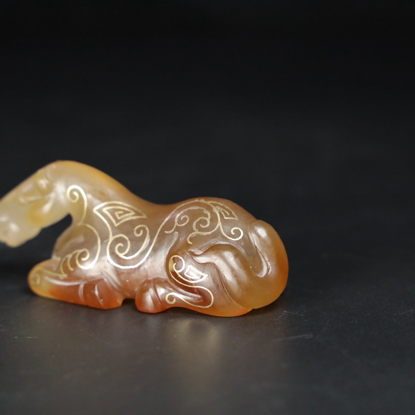 Chinese Natural Jade Carved Horse