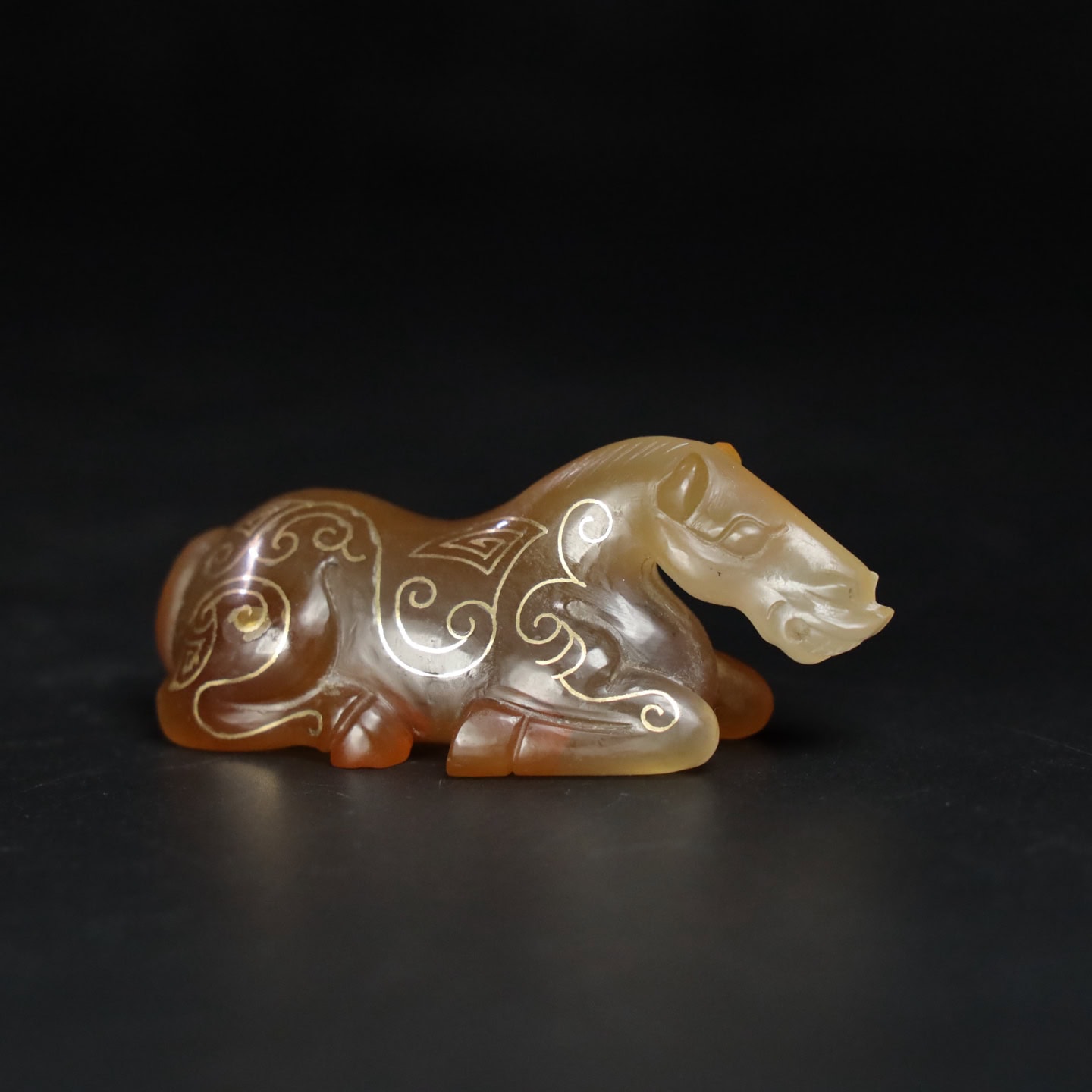 Chinese Natural Jade Carved Horse