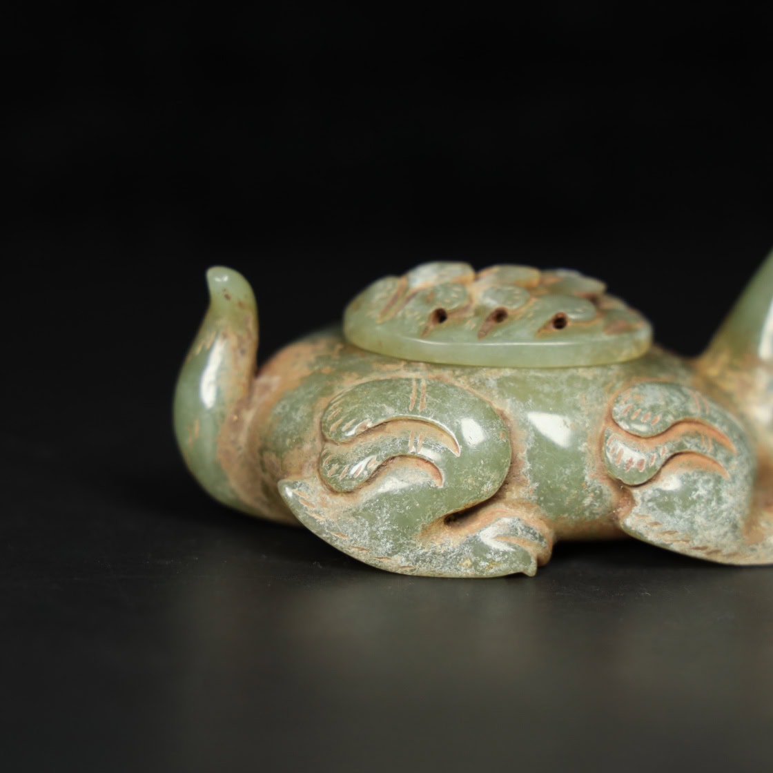 Chinese Natural Jade Carved Incense burners
