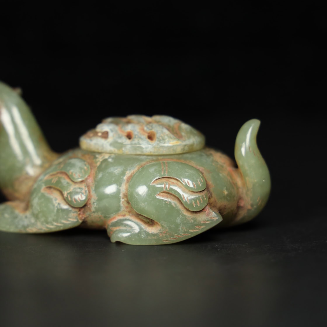 Chinese Natural Jade Carved Incense burners