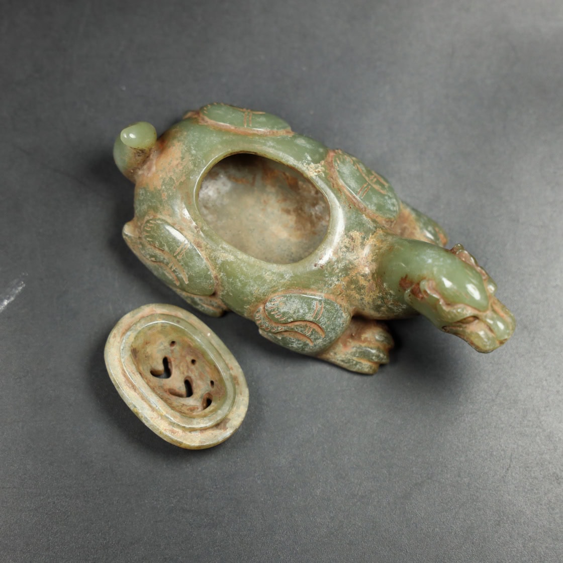 Chinese Natural Jade Carved Incense burners
