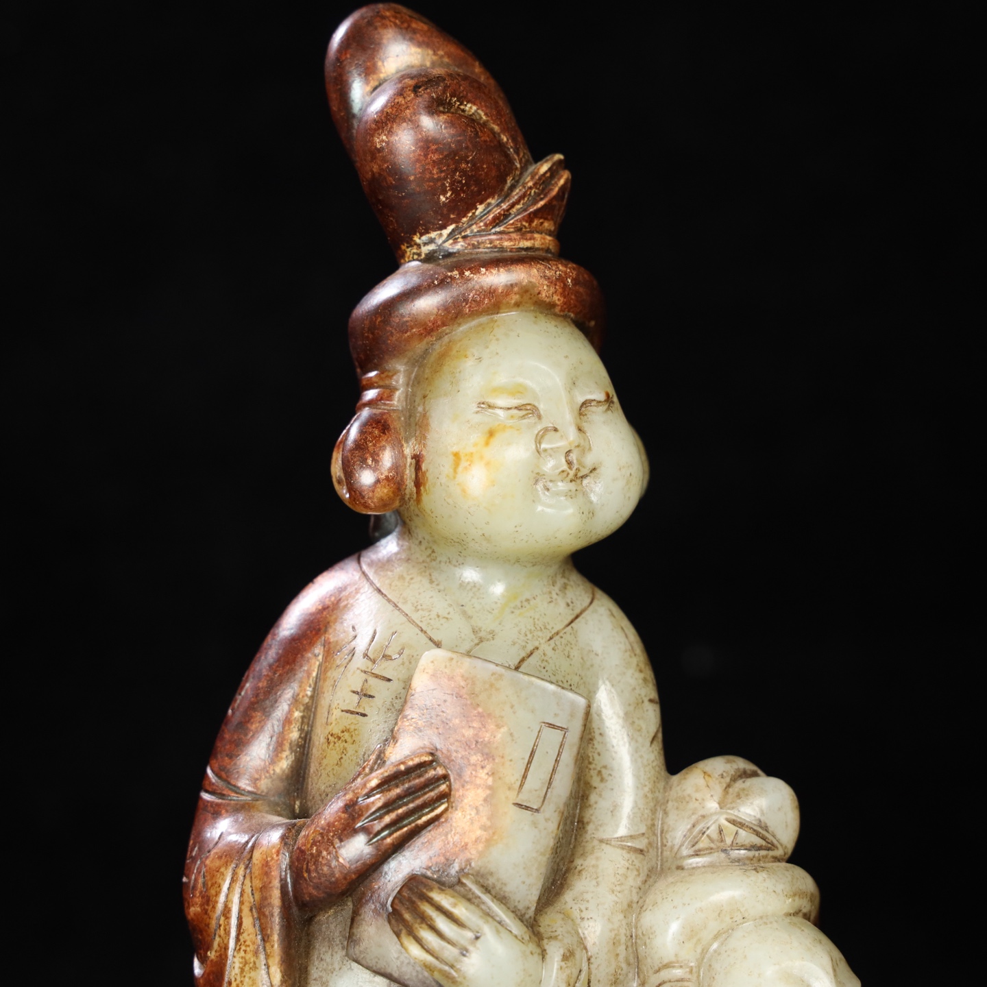 Chinese Natural Jade Carved Statue
