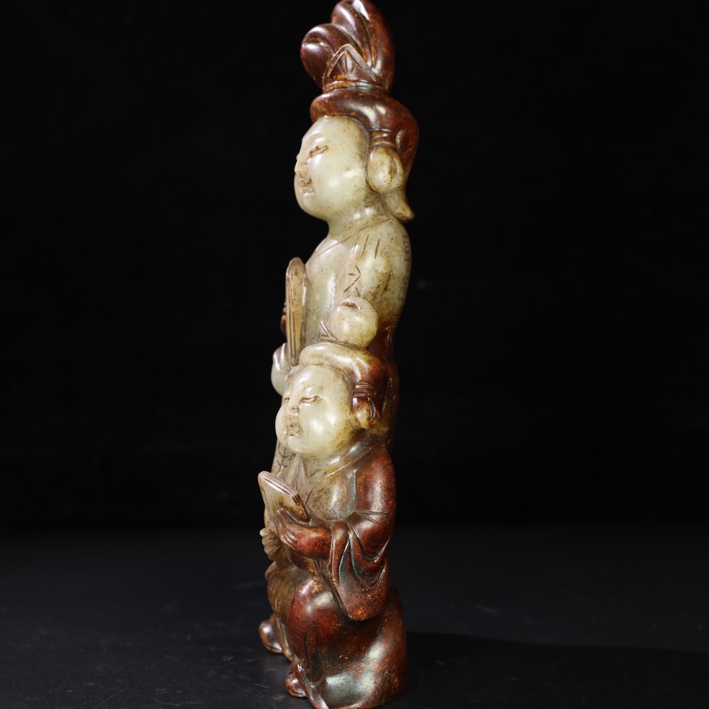 Chinese Natural Jade Carved Statue