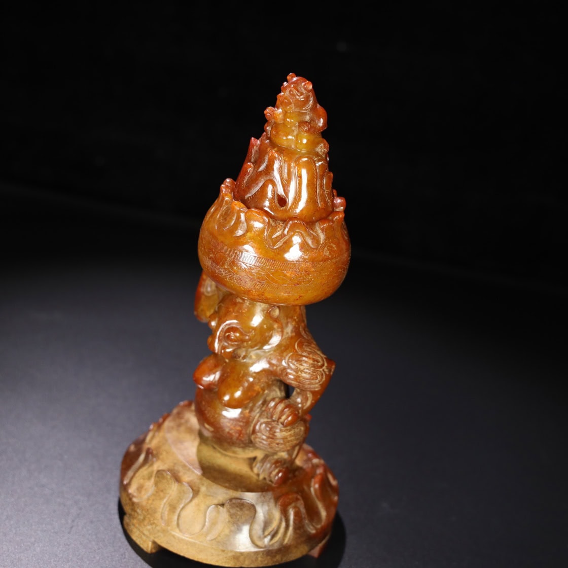 Chinese Natural Jade Carved Bear Incense