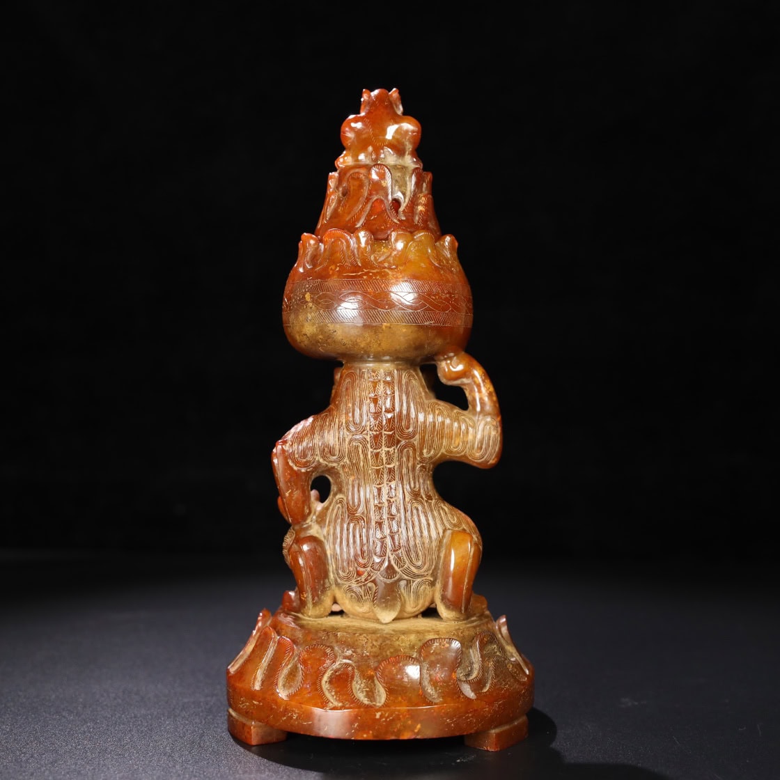 Chinese Natural Jade Carved Bear Incense