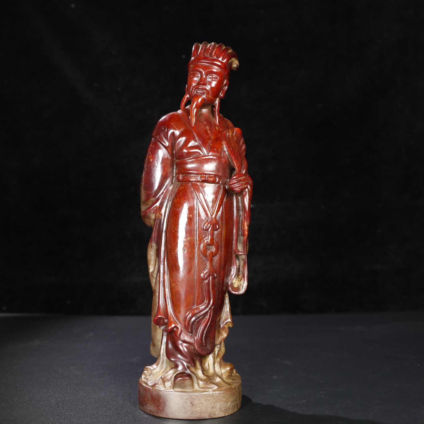Chinese Natural Jade Carved Statue