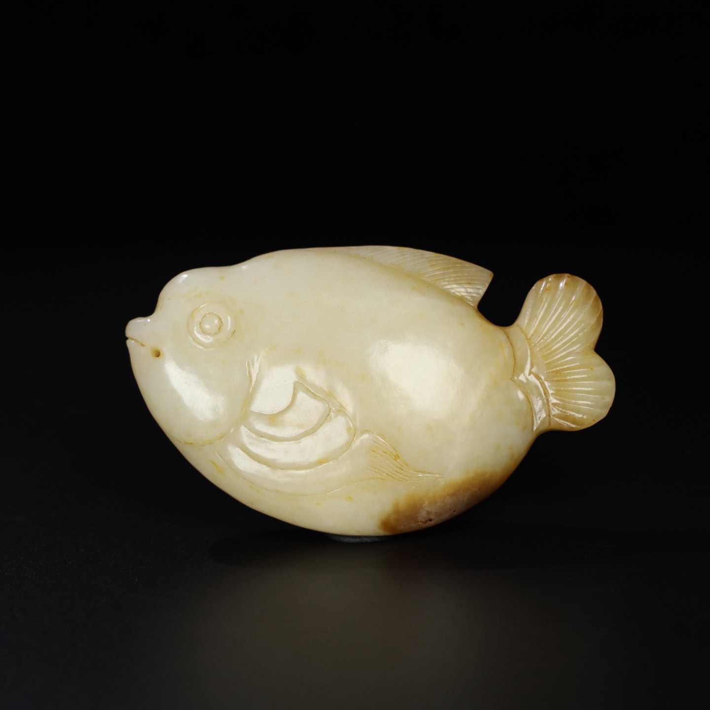 Chinese Natural Jade Carved Fish