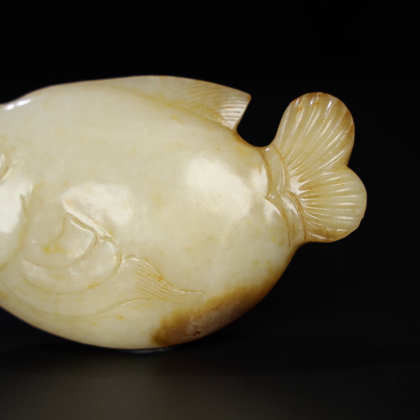 Chinese Natural Jade Carved Fish
