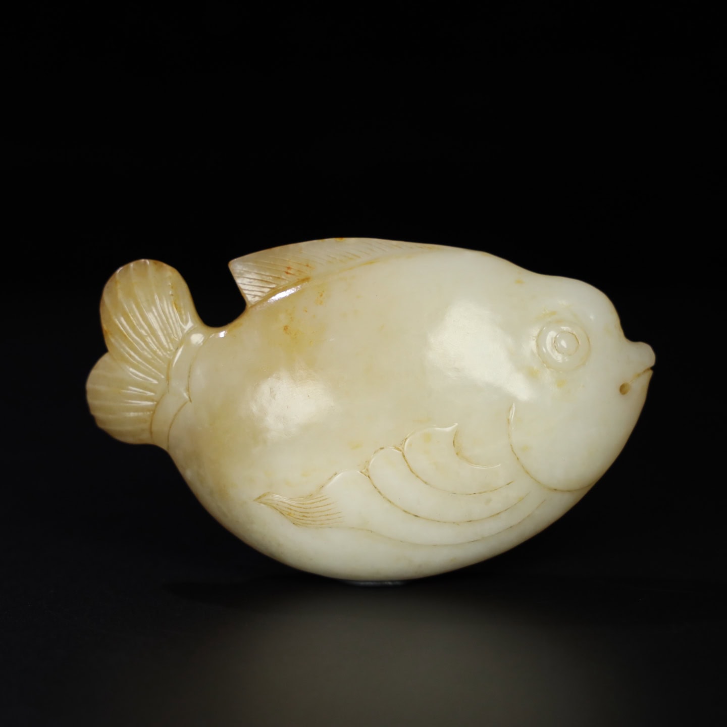 Chinese Natural Jade Carved Fish