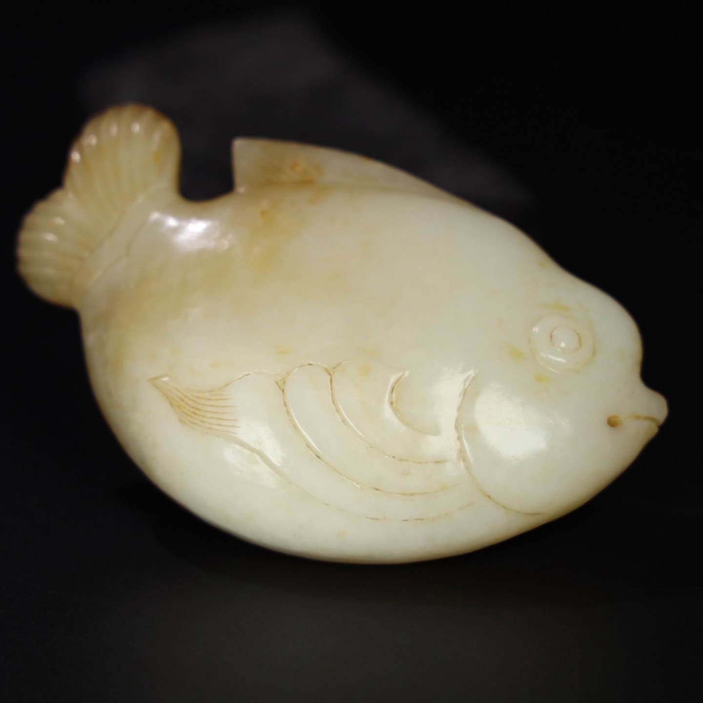 Chinese Natural Jade Carved Fish