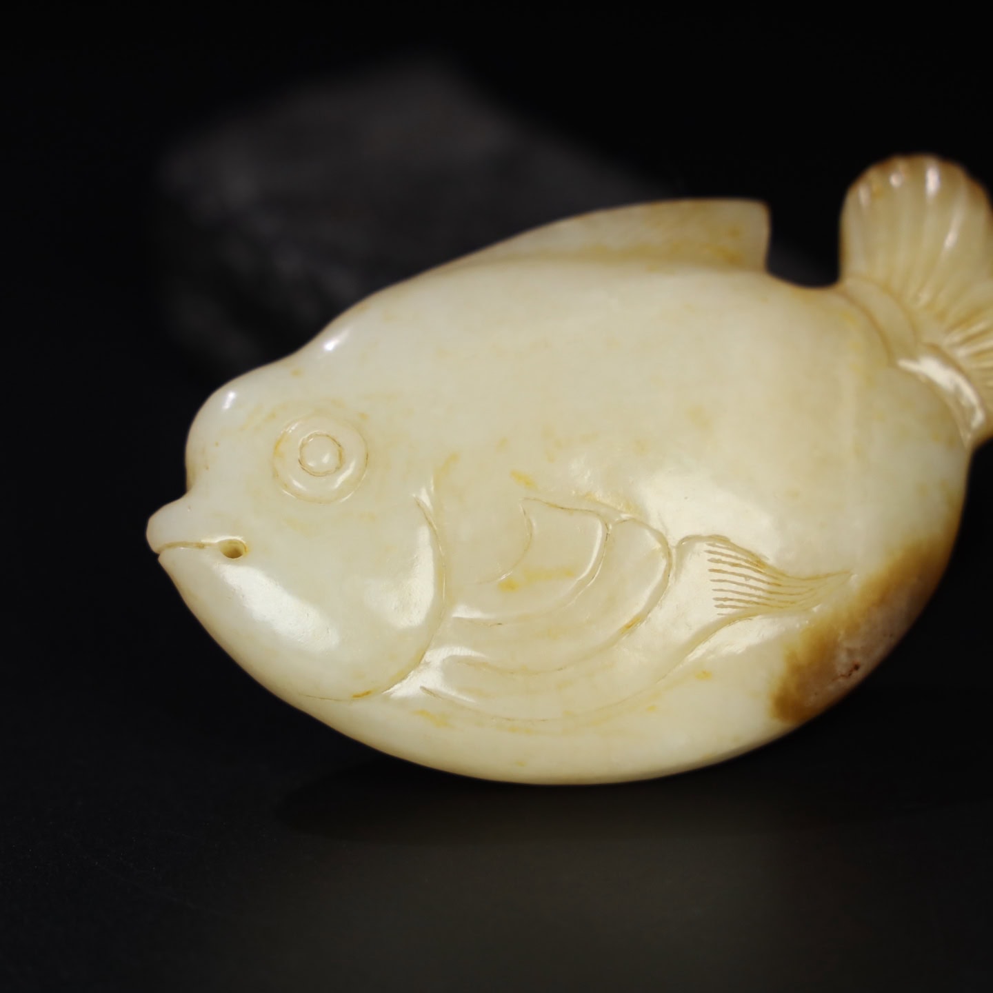Chinese Natural Jade Carved Fish