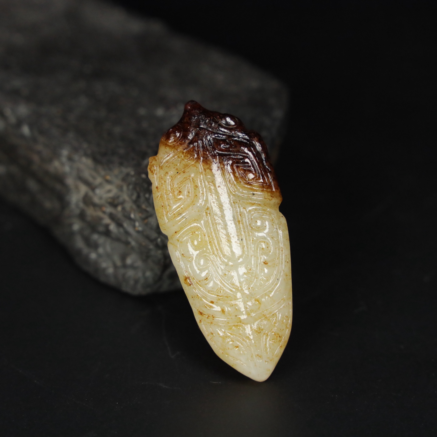 Chinese Natural Jade Carved Cicada
