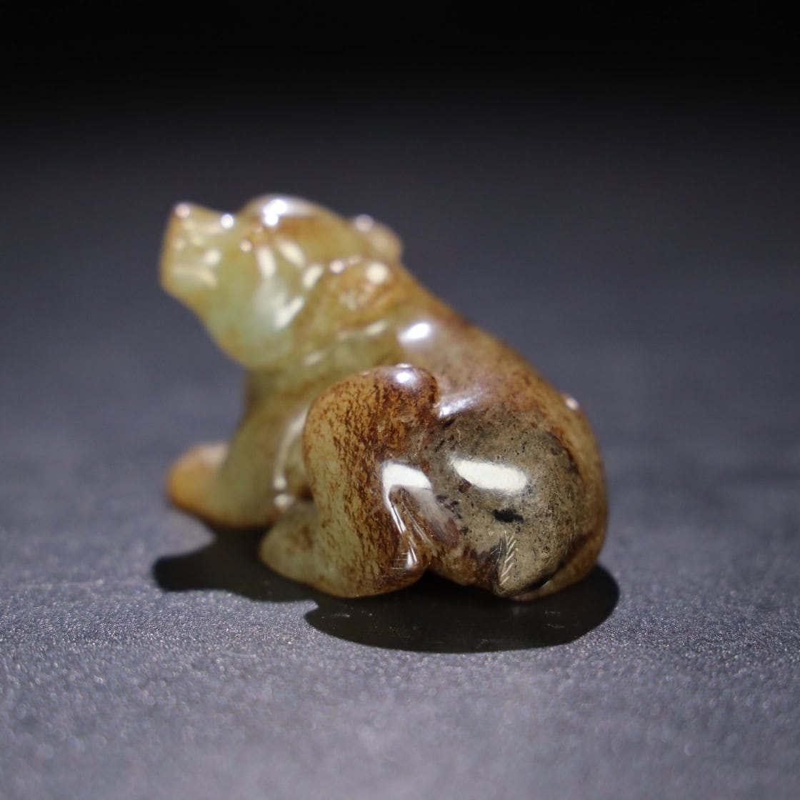 Chinese Natural Jade Carved Bear