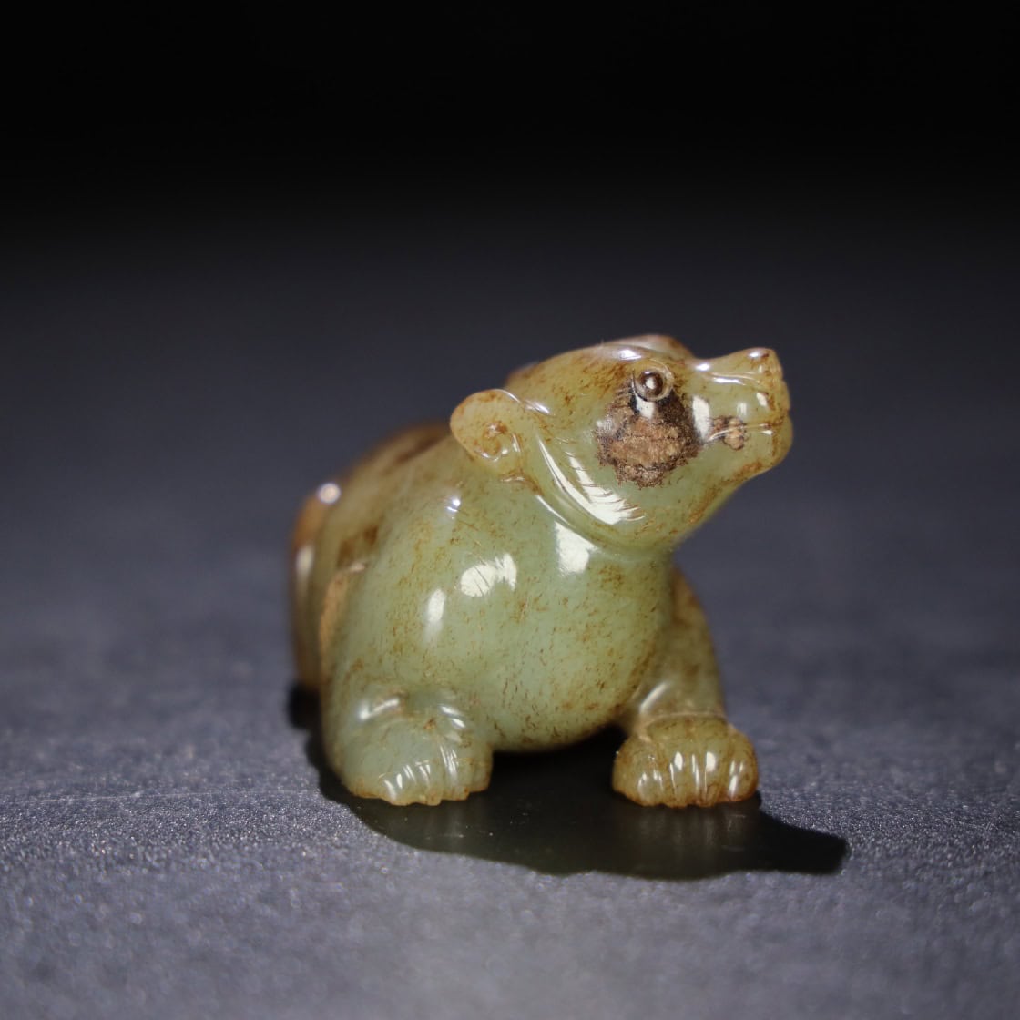 Chinese Natural Jade Carved Bear