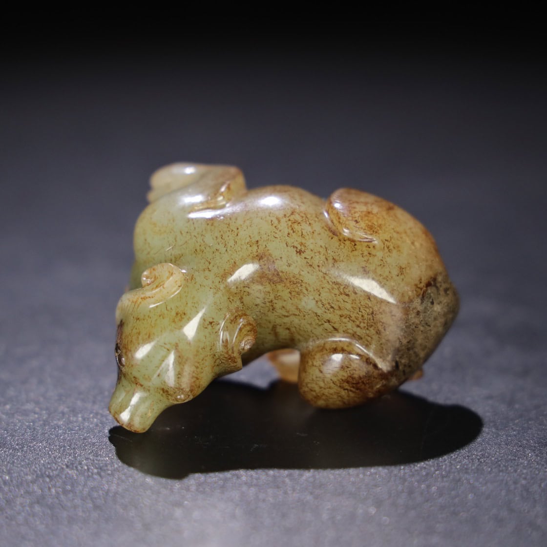 Chinese Natural Jade Carved Bear