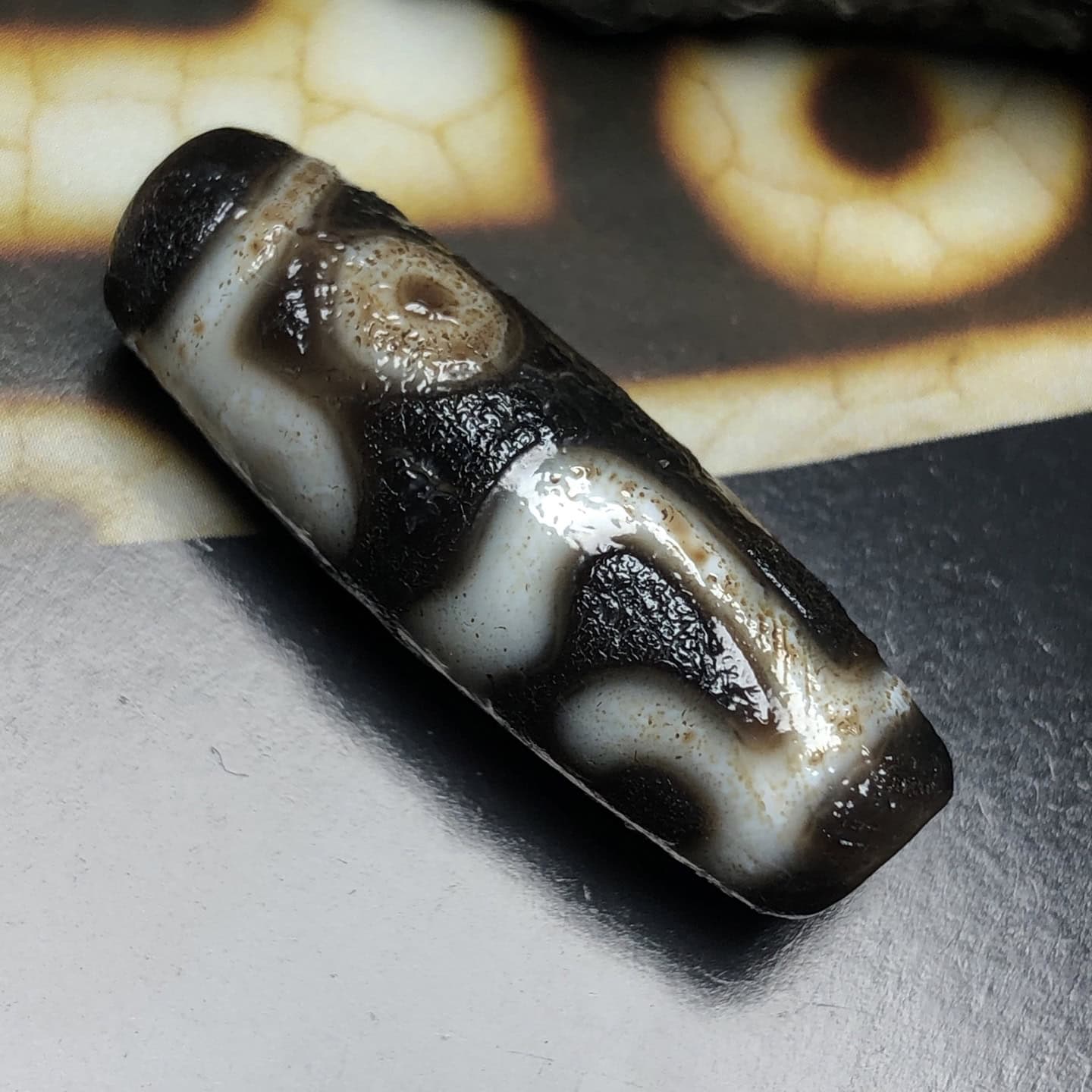 Chinese Natural Agate DZI Beads