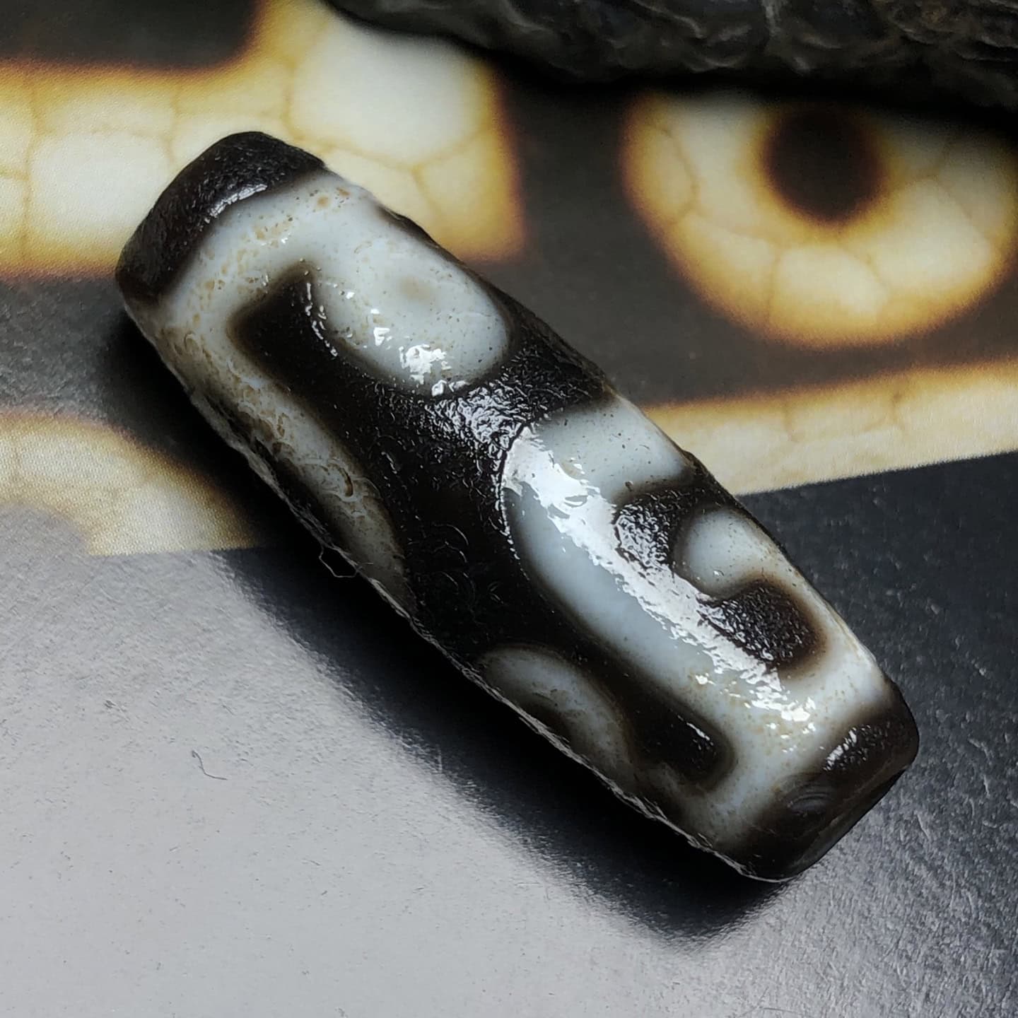 Chinese Natural Agate DZI Beads