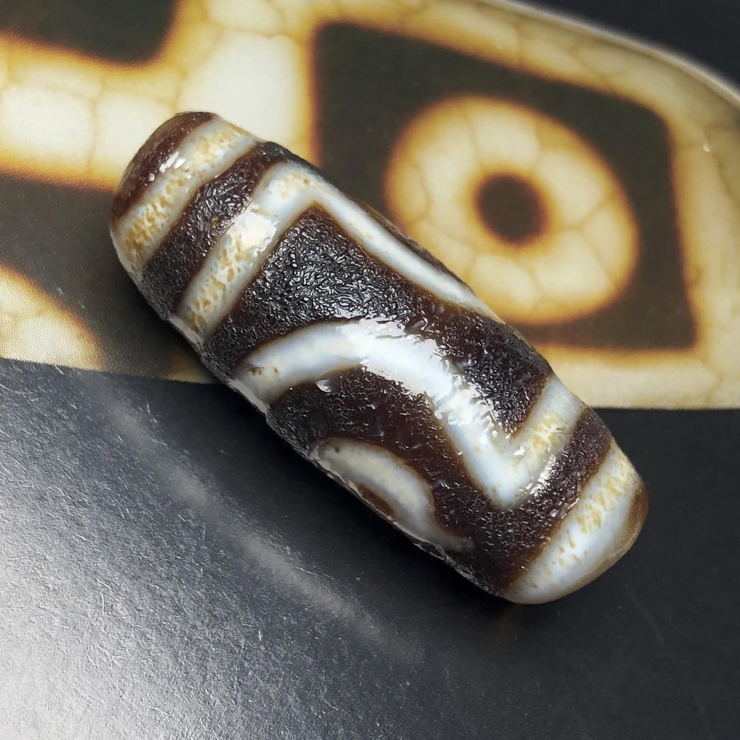 Chinese Natural Agate DZI Beads