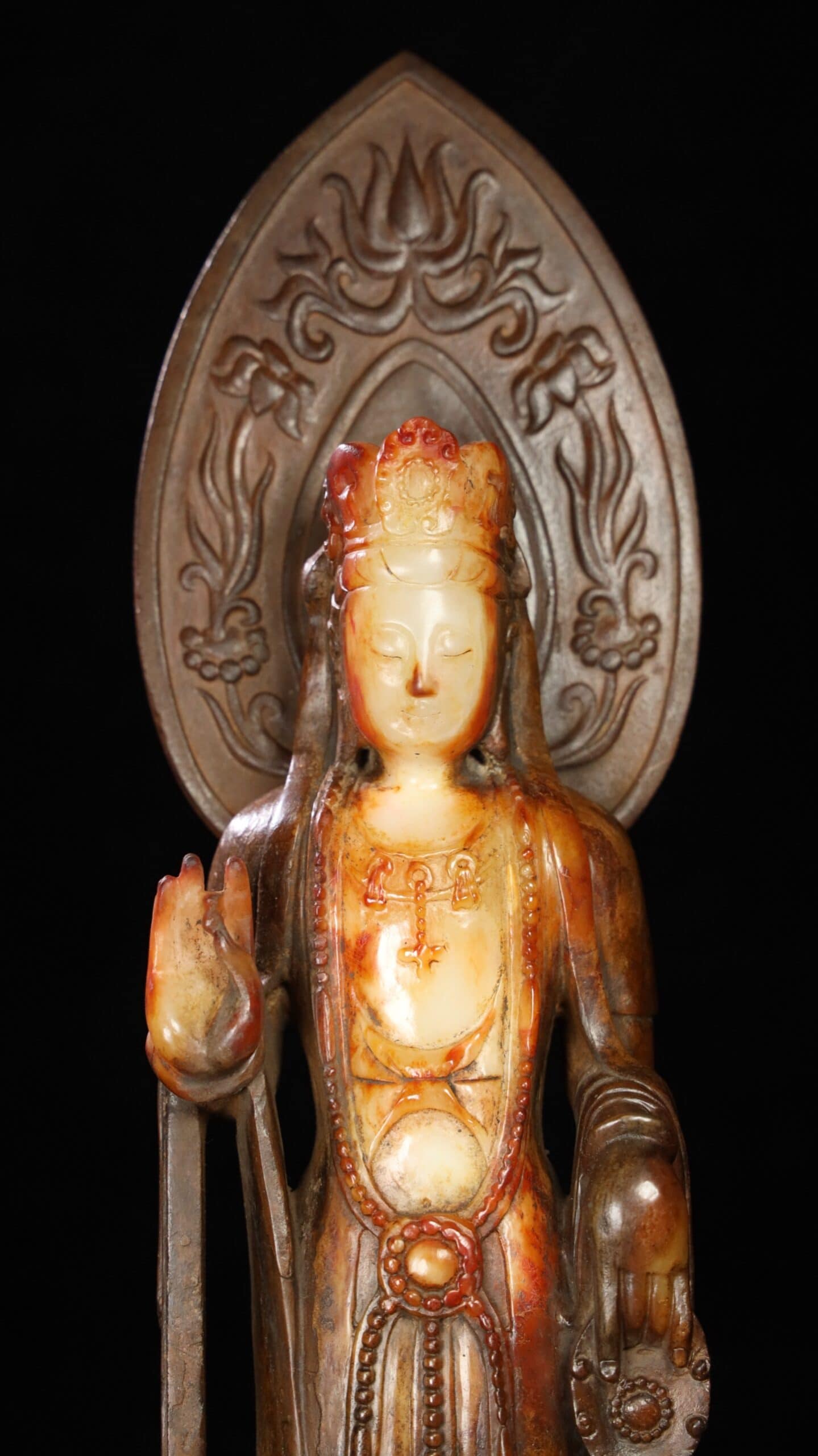Chinese Natural Jade Carved Buddha Ornament