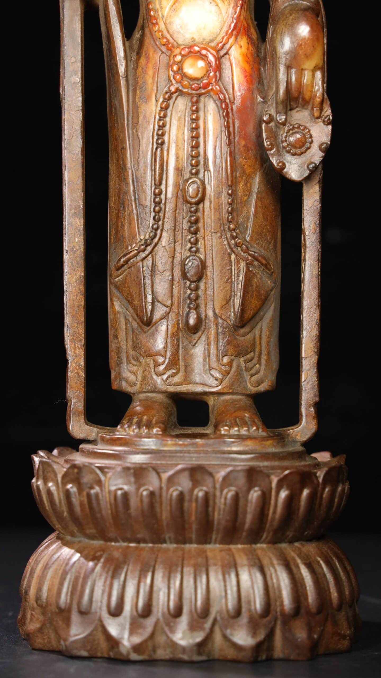 Chinese Natural Jade Carved Buddha Ornament
