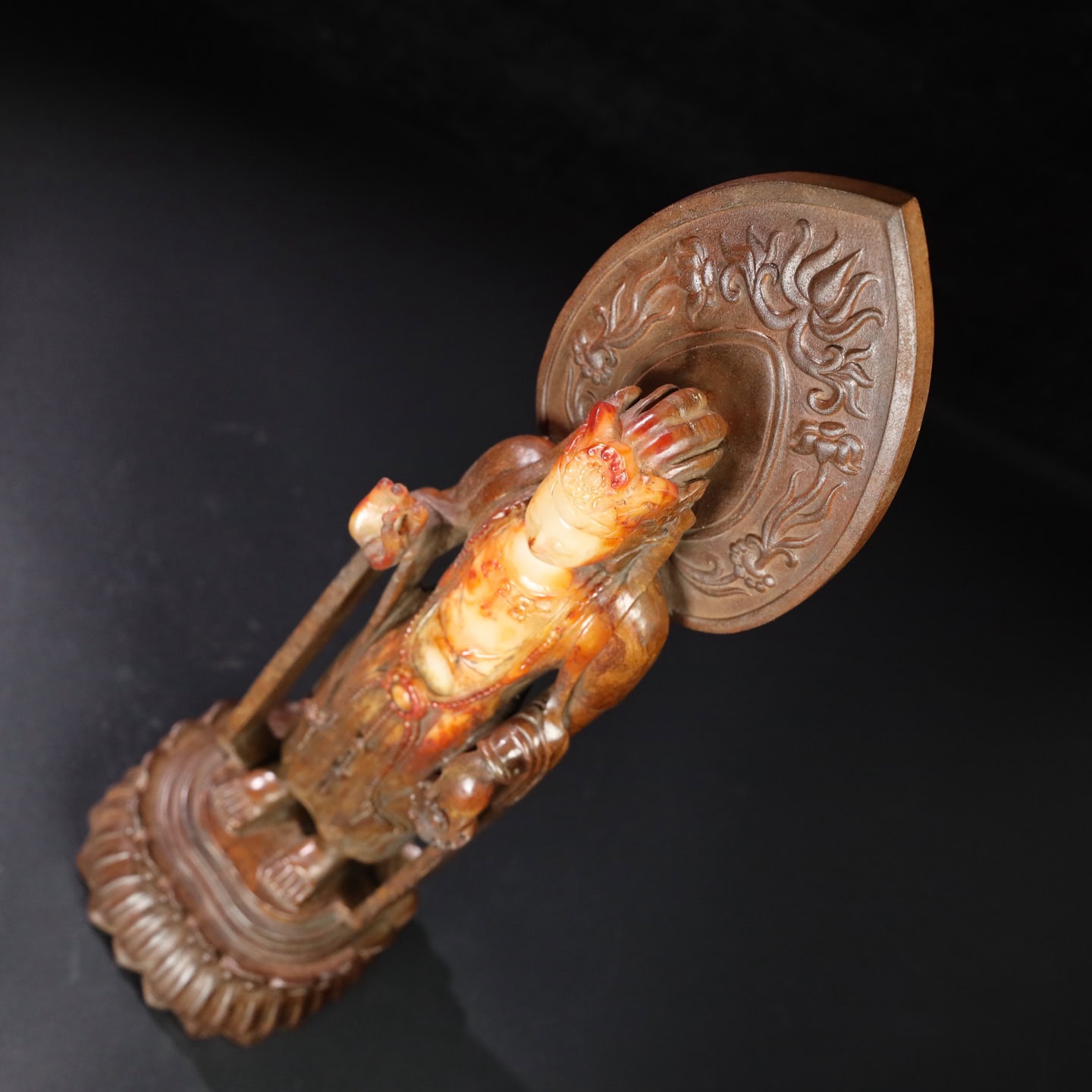 Chinese Natural Jade Carved Buddha Ornament