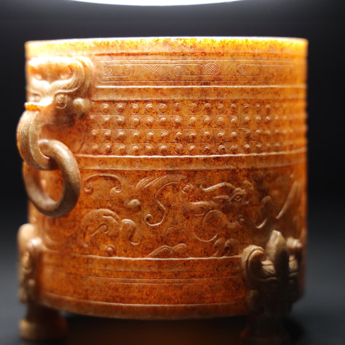 Chinese Natural Jade Carved Cup