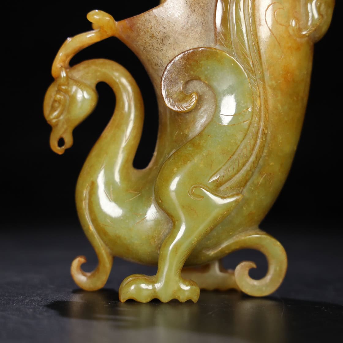 Chinese Natural Jade Carved Cup