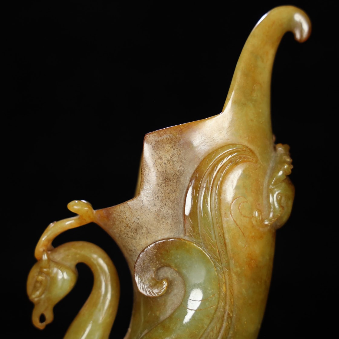 Chinese Natural Jade Carved Cup