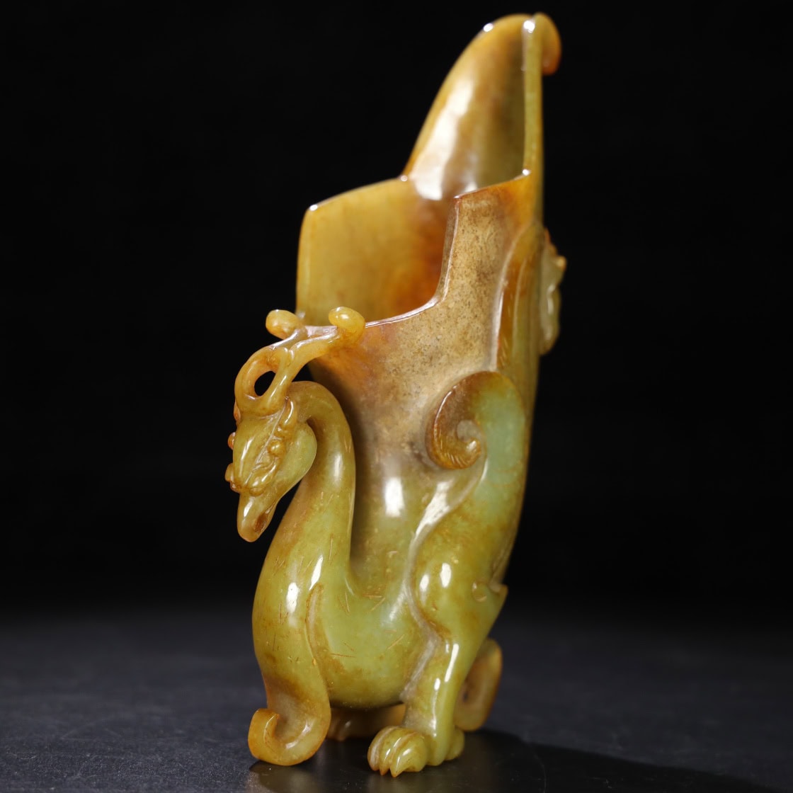Chinese Natural Jade Carved Cup