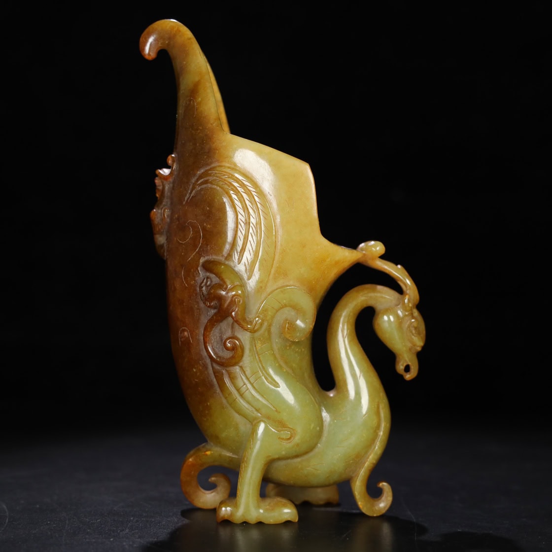 Chinese Natural Jade Carved Cup