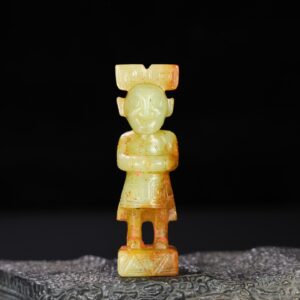Chinese Natural Jade Carved Figure Ornament