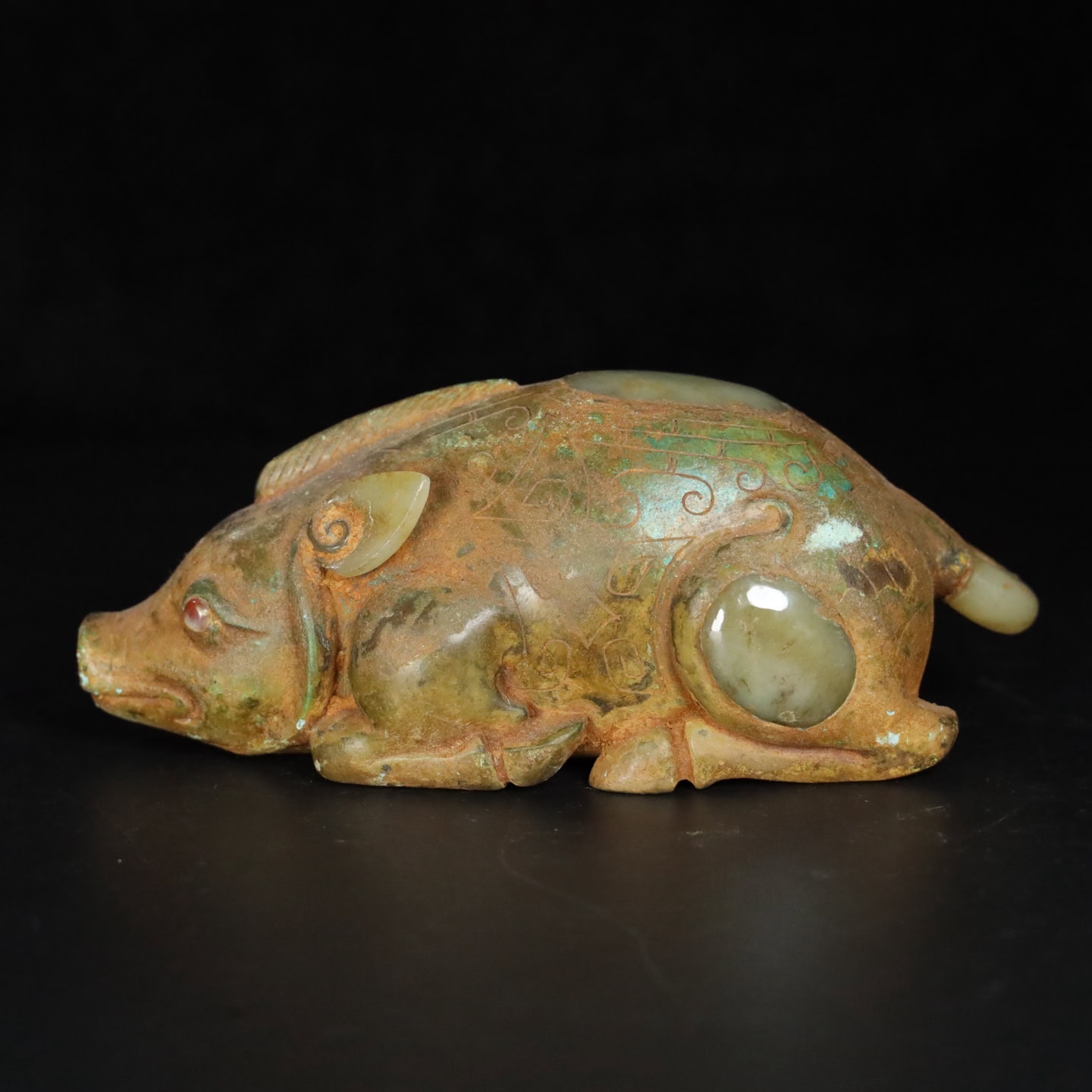 Chinese Natural Jade Carved Pig