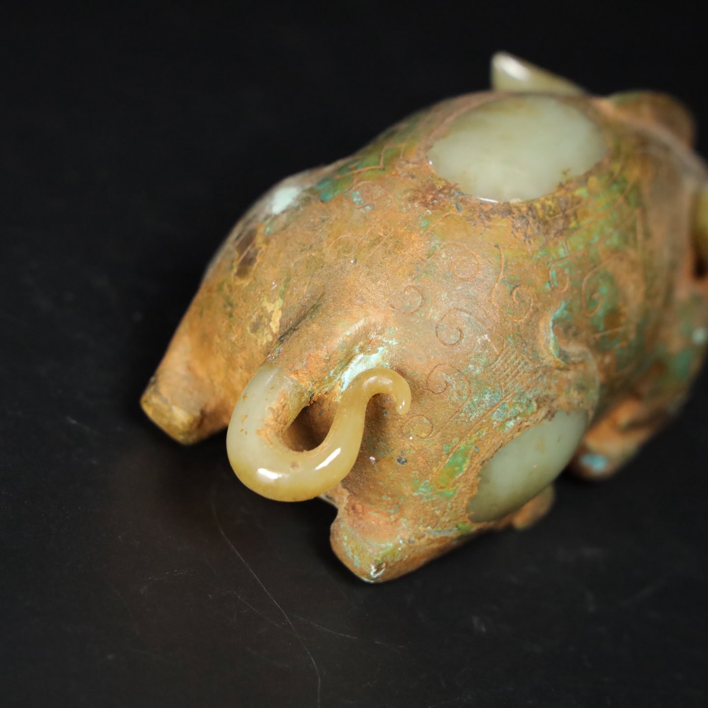 Chinese Natural Jade Carved Pig