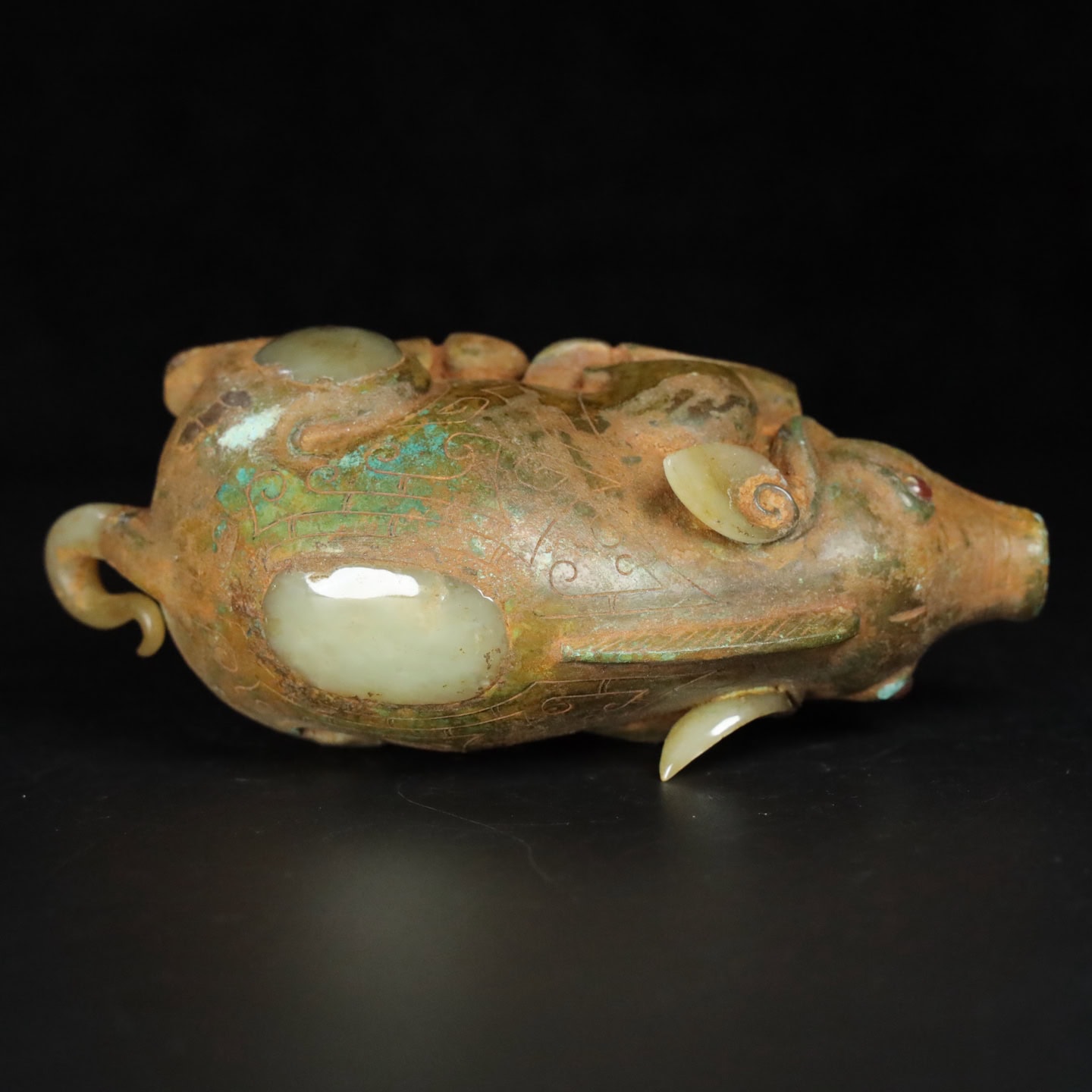 Chinese Natural Jade Carved Pig