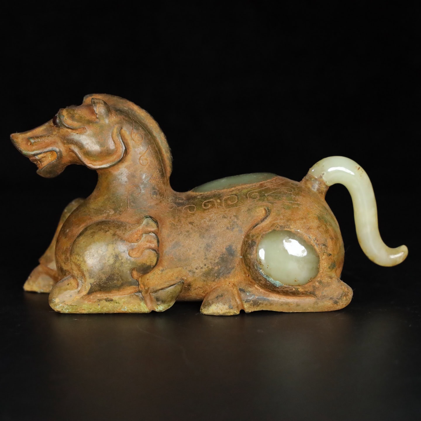Chinese Natural Jade Carved Horse