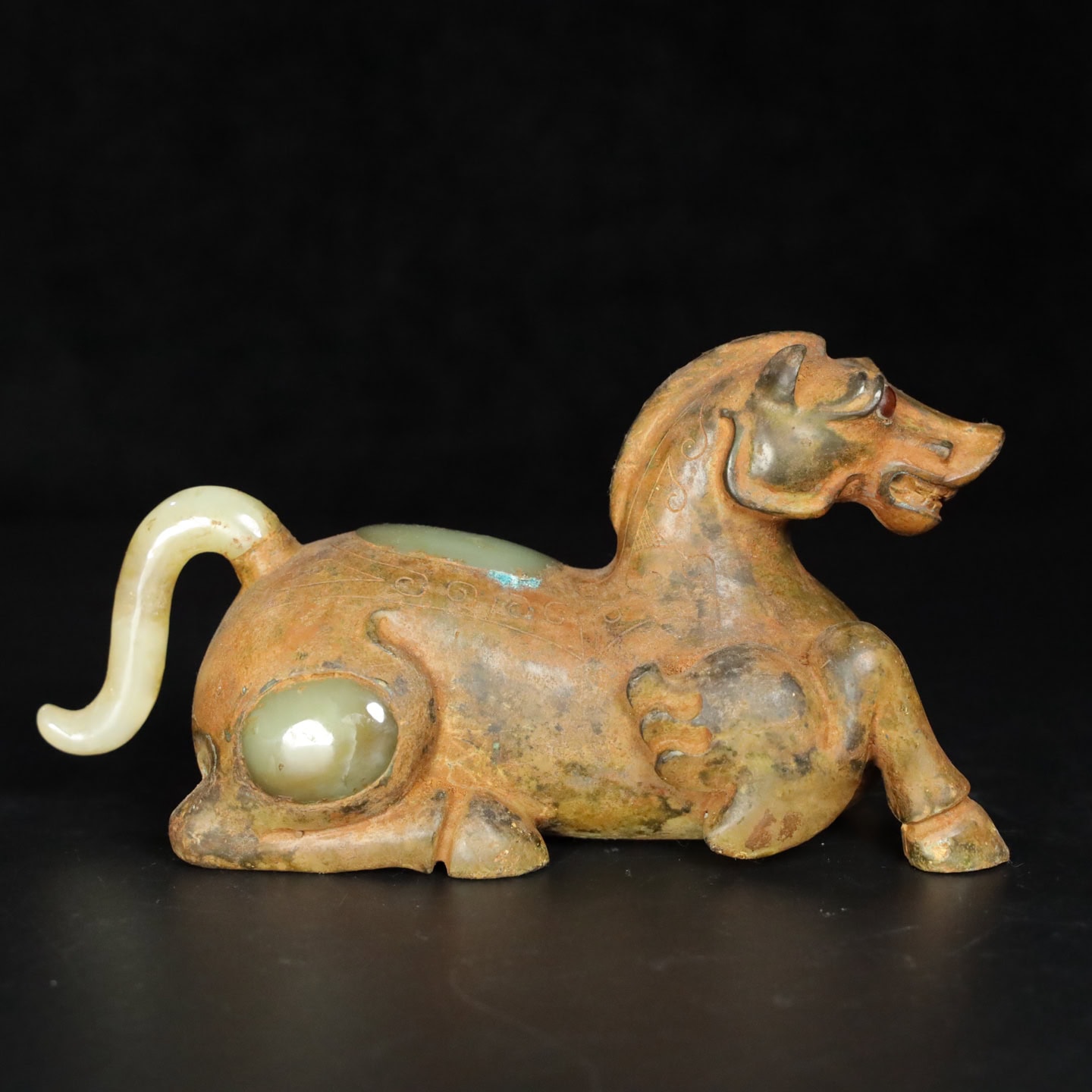 Chinese Natural Jade Carved Horse