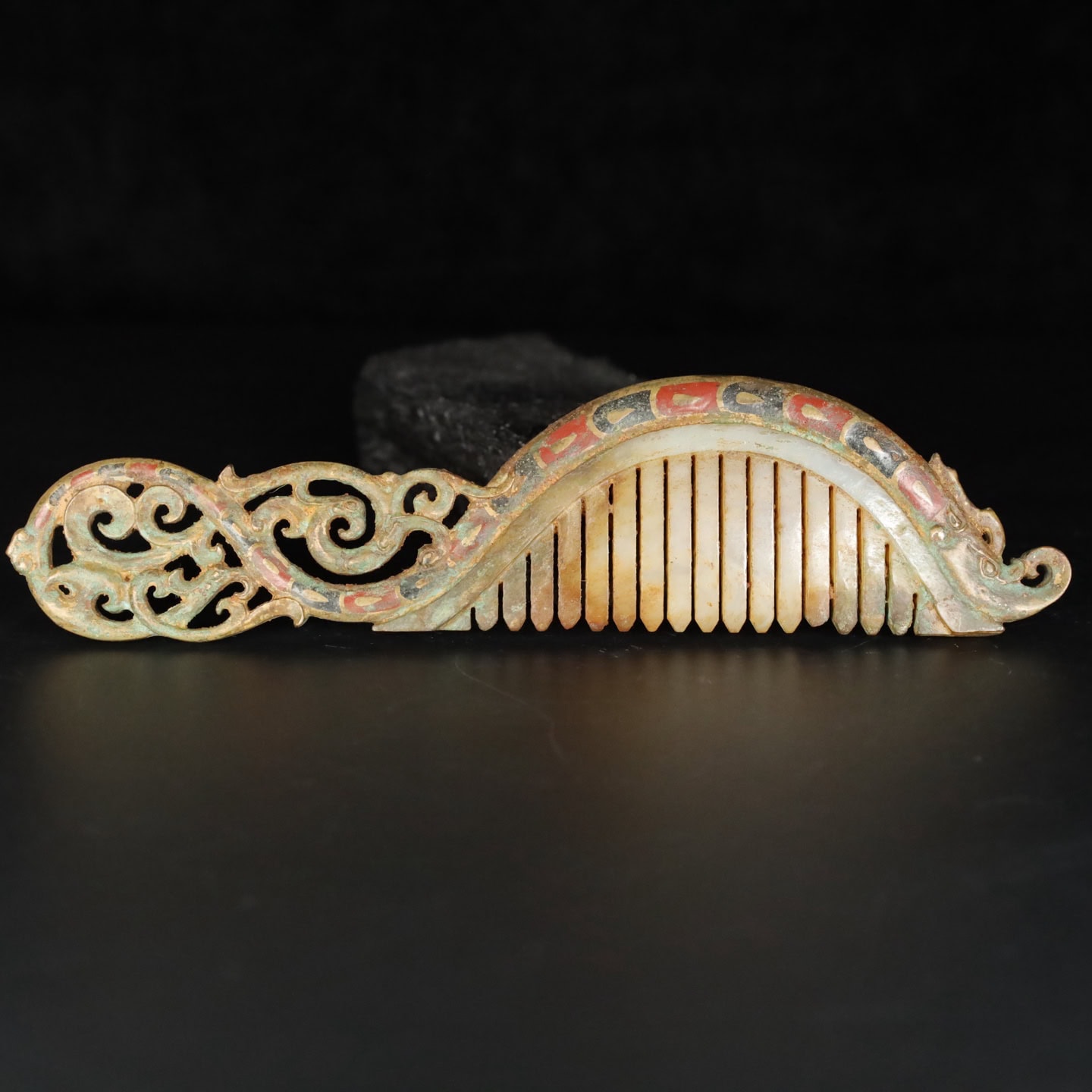 Chinese Natural Jade Carved Comb