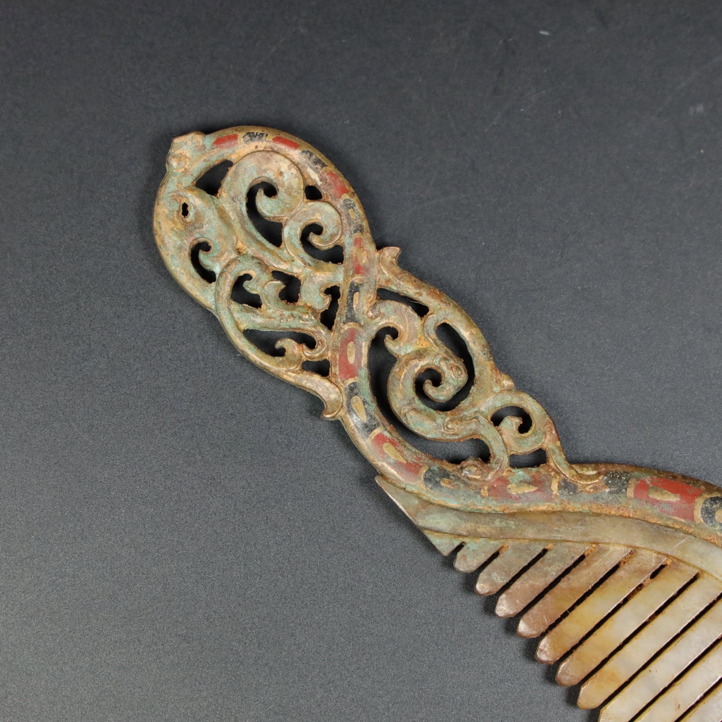 Chinese Natural Jade Carved Comb