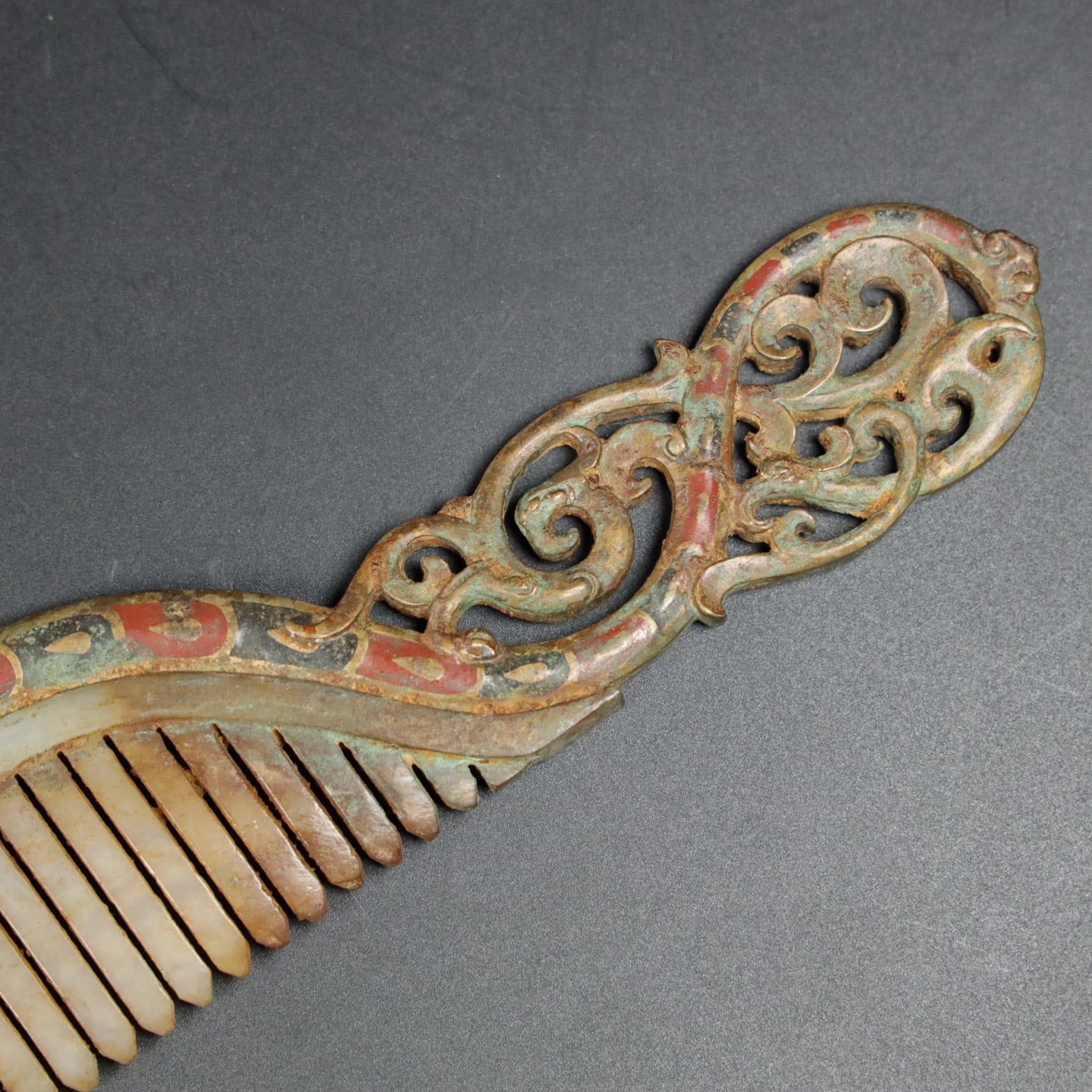 Chinese Natural Jade Carved Comb