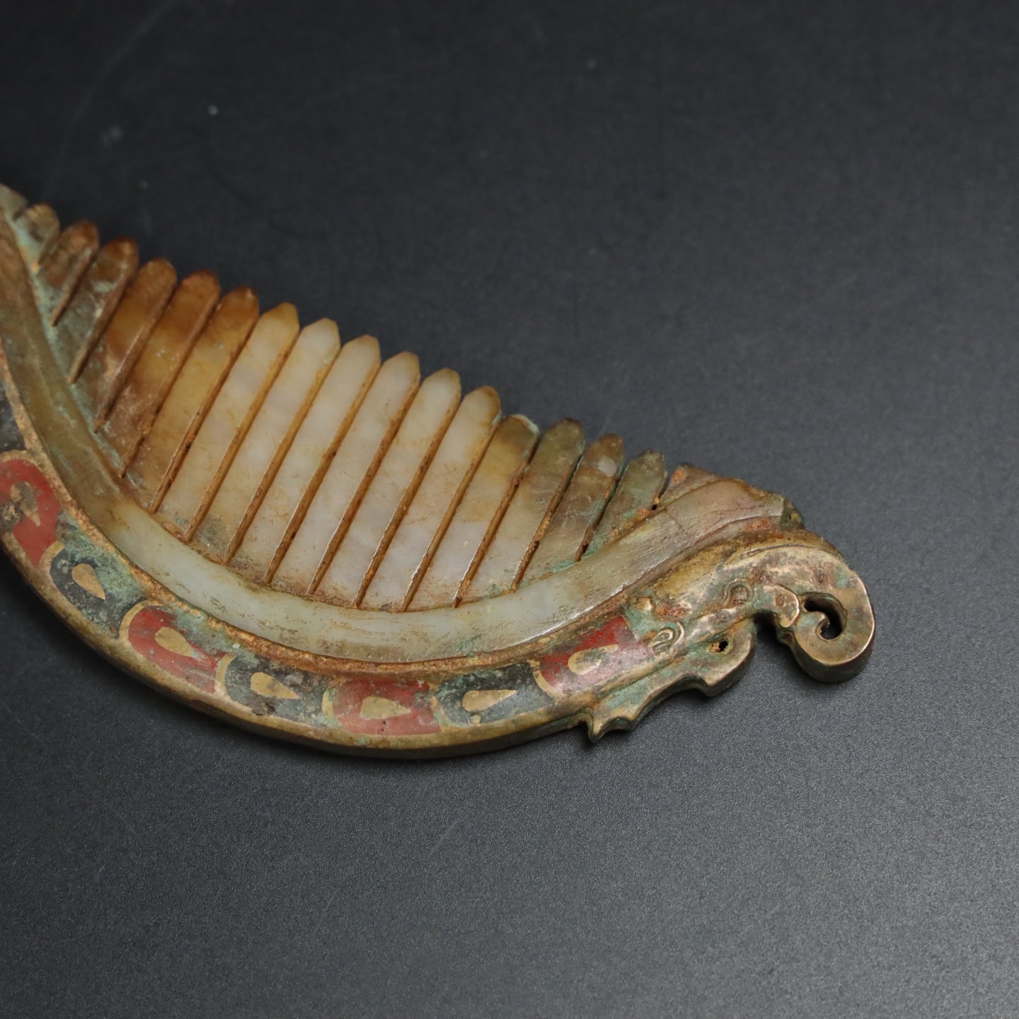 Chinese Natural Jade Carved Comb