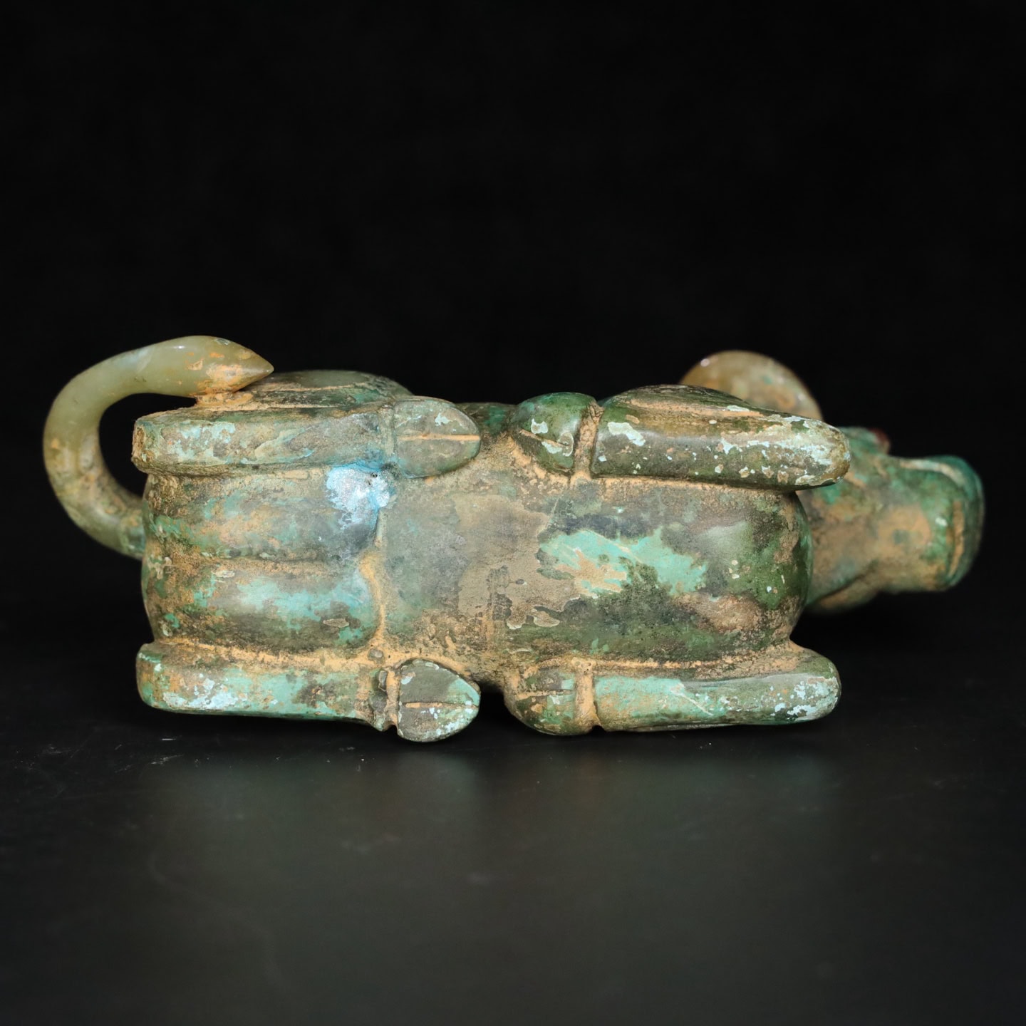 Chinese Natural Jade Carved Cow