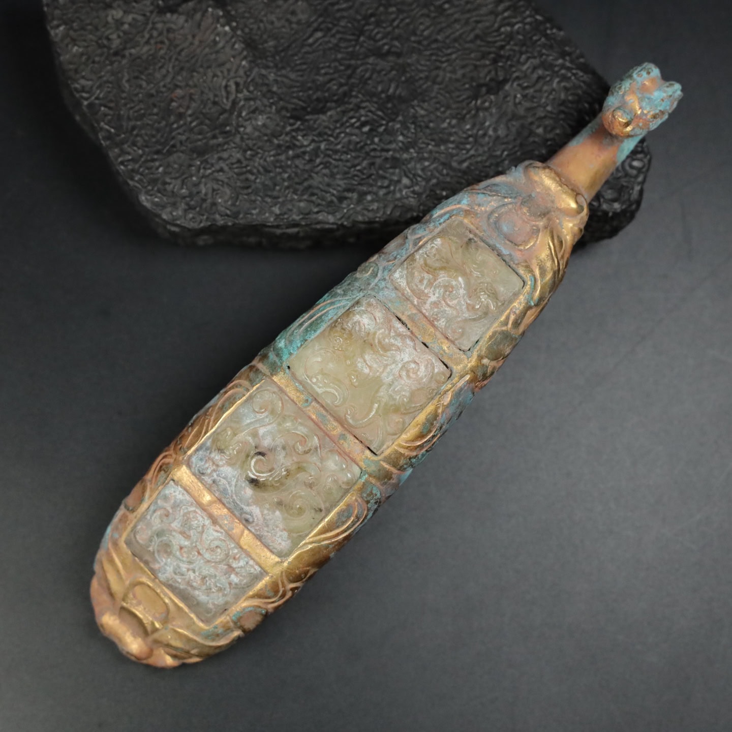 Chinese Natural Jade Carved Hook